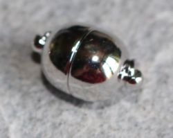 Magnetschlie�e - rhodiniert - Oval - 15x9mm - 5 St�ck
