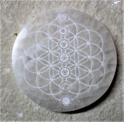 Selenit - Scheibe - Chakra - 12 cm - 1 St�ck