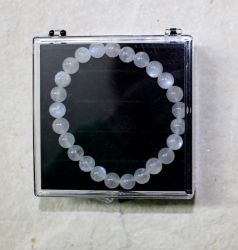 Regenbogen Mondstein - Kugel - 8mm - Armband Elastik - in Box - 