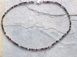 Turmalin multi - Kugel - facettiert - 3,5mm - 45cm - Kette