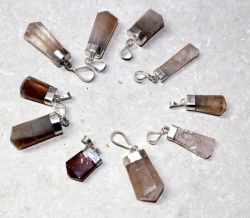 Topas - Anh�nger - Naturkristall mit Fassung - 2 St�ck