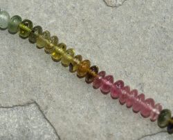 Turmalin - multicolor - Rondelle - 4mm - Kettenstrang