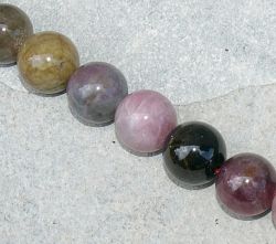Turmalin - multicolor - Kugel - 11mm - Kettenstrang