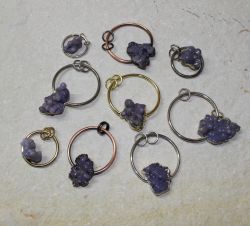 Trauben Chalcedon - Anh�nger mit �se - 2 St�ck - SONDERPREIS