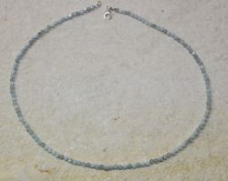 Aquamarin - Kugel - facettiert - 3-3,5mm - 45cm - Kette