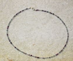 Fluorit - Kugel - facettiert - 3mm - 45cm - Kette