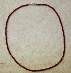 Karneol - Kugel - facettiert - 3mm - 45cm - Kette