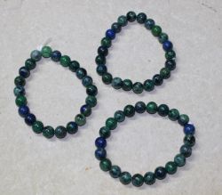 Azurit Malachit - Kugel - 8mm - Armband Elastik - 3 St�ck