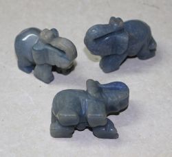 Elefant Tier Figur - Blauquarz - 50mm - 3 St�ck