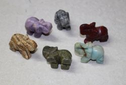 Elefant Tier Figur - Edelstein Mix - 40mm - 3 St�ck