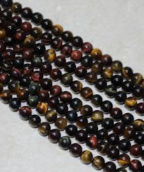 Tigerauge - multi - Kugel - 4mm - Kettenstrang