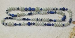 Aquamarin - Lapis - Fancy Kette - 90cm - 1 St�ck - SONDERPREIS