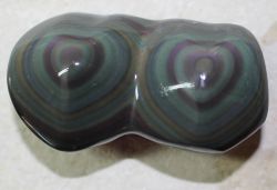 Regenbogen Obsidian - 2 Herzen - 7-9cm - 1 St�ck