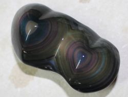 Regenbogen Obsidian - 2 Herzen - 7-9cm - 1 St�ck