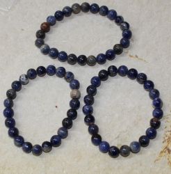Sodalit - Kugel - 8mm - Armband Elastik - 3 St�ck
