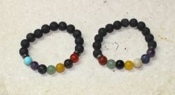 Chakra - Edelstein Mix - Lava - Kugel - 10mm - Armband Elastik -