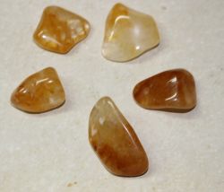 Citrinquarz - Trommelsteine gebohrt - Anh�nger - 5 St�ck