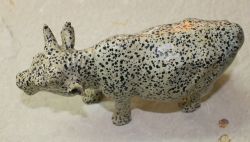 B�ffel Tier Figur - Dalmatiner Jaspis - 21cm - Einzelst�ck