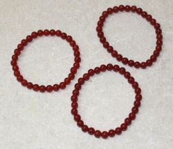 Karneol - Kugel - 6mm - Armband Elastik - 3 St�ck