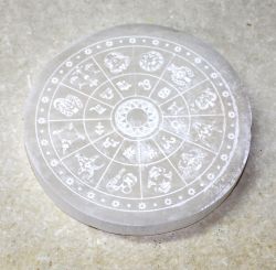 Selenit - Scheibe - Tierkreiszeichen - 10 cm - 1 St�ck