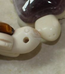 Edelstein Mix - Anh�nger - Schildkr�te mit Bohrung - 3 St�ck