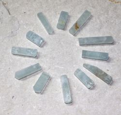 Aquamarin - Kristalle gebohrt - Anh�nger - 2 St�ck