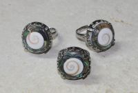 Paua Shiva Muschel - Ring - Metall - verstellbar - 1 St�ck