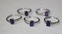 Amethyst facettiert - Ring - Metall - verstellbar - 10 St�ck