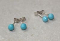 T�rkis - Kugel - 6mm - Ohrstecker - Silber - 1 Paar