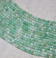 Chrysopras - Kugel - facettiert - 3mm - Kettenstrang