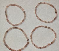 Mondstein - Kugel - 4mm - Armband Elastik - 4 St�ck