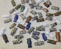 Edelstein Mix - Anh�nger - Eule mit Bohrung - 5 St�ck