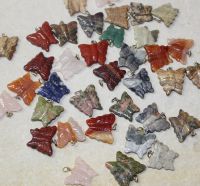 Edelstein Mix - Anh�nger - Schmetterling mit �se - 5 St�ck