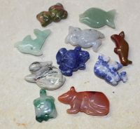 Edelstein Mix - Anh�nger - Tier Mix mit Bohrung - 10 St�ck