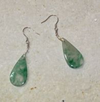 Jade - Freeform -  45-50mm - Ohrh�nger - Silber - 1 Paar