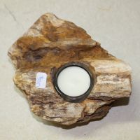 Versteinertes Holz - Stamm - Teelichhalter - 14x12,5cm - Unikat