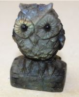 Eule Tier Figur - Labradorit - 6,5cm - Einzelst�ck