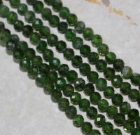 Diopsid - Kugel - facettiert - 3mm - Kettenstrang