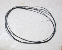 Kette aus textiler Kordel - schwarz - 1mm - 45cm - Silber - 5 St