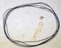 Kette aus textiler Kordel - schwarz - 1mm - 45cm - metall - 5 St
