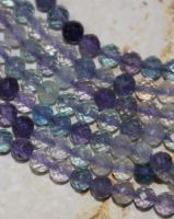 Fluorit - Kugel - facettiert - 4mm - Kettenstrang