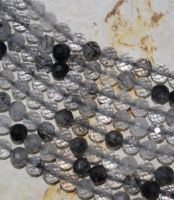 Turmalinquarz - Kugel - facettiert - 4mm - Kettenstrang