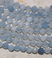 Aquamarin - Kugel - facettiert - 4mm - Kettenstrang