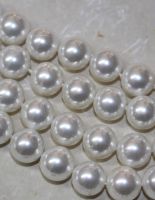 MuschelkernPerle - Rund - weiss - 10mm - Kettenstrang