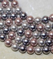 MuschelkernPerle - Rund - multi - 8mm - Kettenstrang