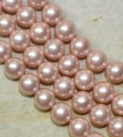 MuschelkernPerle - Rund - rosa - 10mm - Kettenstrang