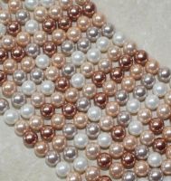 MuschelkernPerle - Rund - multi - 6mm - Kettenstrang