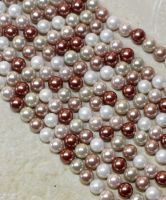 MuschelkernPerle - Rund - multi - 6mm - Kettenstrang