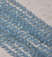 Topas blau - Kugel - facettiert - 3mm - Kettenstrang