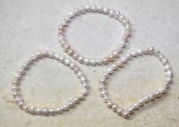 S�sswasserPerlen - Barock - 5-6mm - Armband Elastik - 3 St�ck